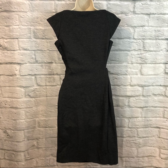 DVF Size 6 Gabi Felted Ruched Wool Blend Jersey Dress - Picture 4 of 8